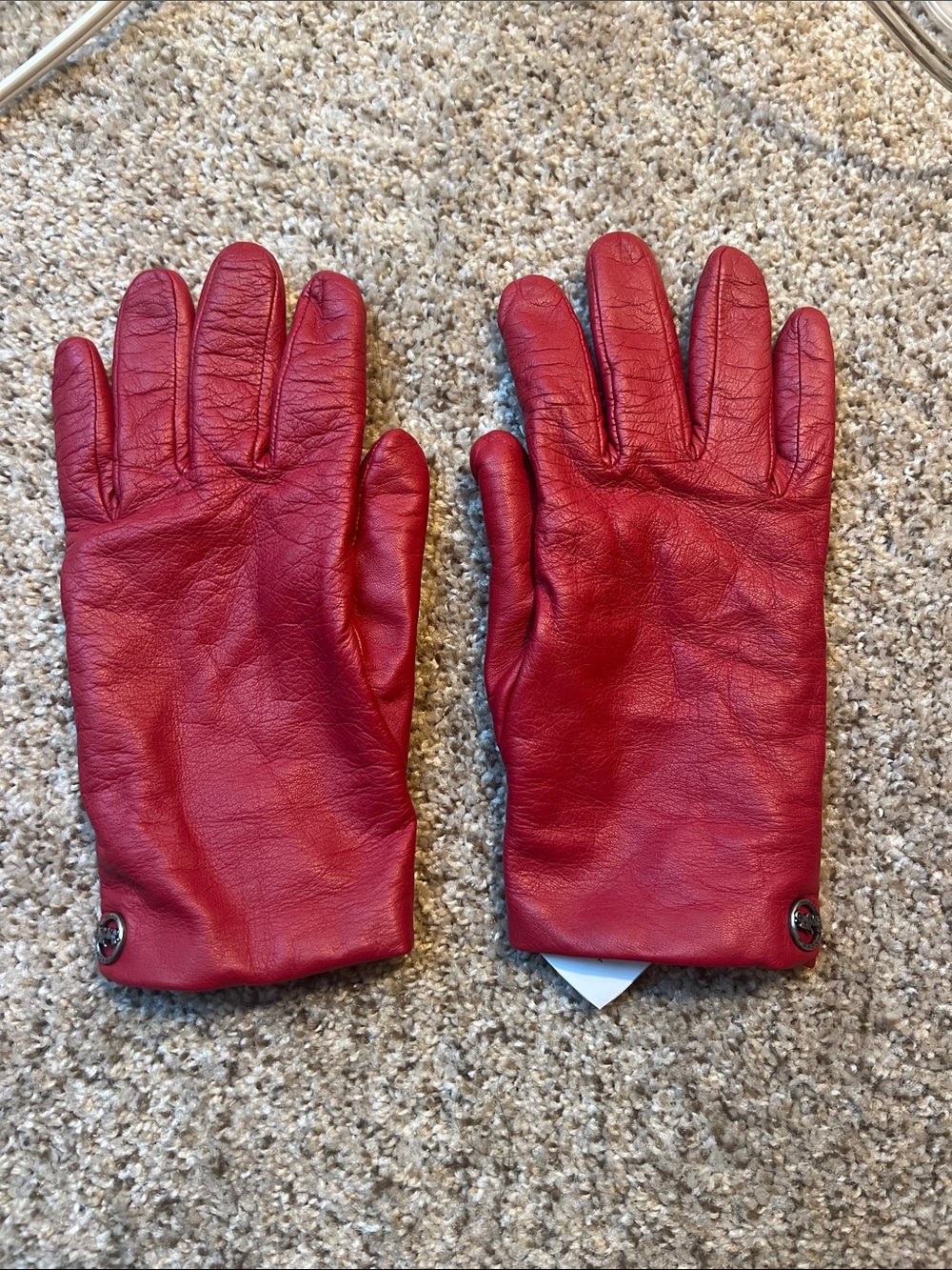 Coach Red Leather Gloves